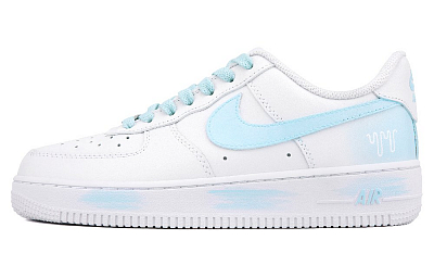 Nike Air Force 1 Abrasion Resistant Low Top Skateboard Shoes Unisex Blue White