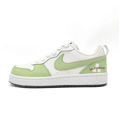 Nike Court Borough 2 Lucky Clover Non slip Lightweight Low Top Skateboard Shoes Women's Light Green