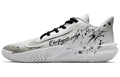 Nike Precision 7 Anti Slip Wear Resistant Low Top Basketball Shoes Men's Black White Gray