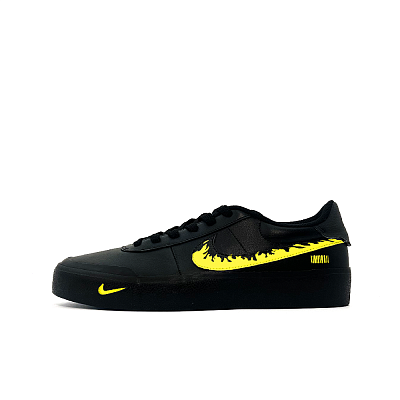 Nike Court Shot Low Top Skateboard Shoes Men's Black Yellow