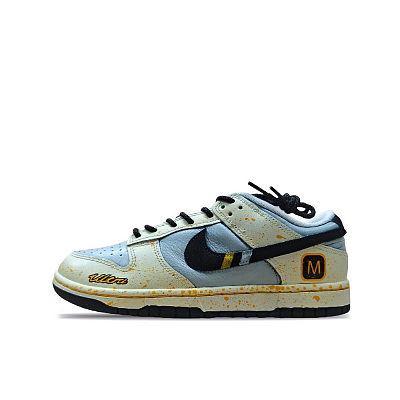 Nike Dunk Car Theme Abrasion Resistant Low Top Skateboard Shoes Men's Beige Yellow