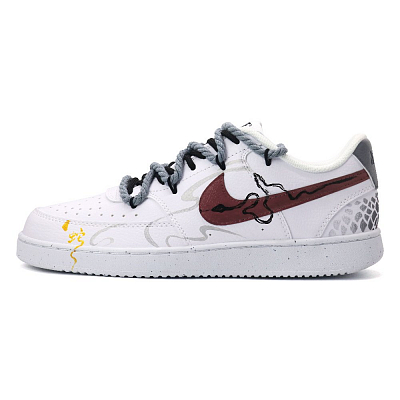 Nike Court Vision Skateboard Shoes Men's Low top White/Gray/Gold/Red