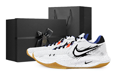 Nike Precision 6 Anti Slip Wear Resistant Low Top Basketball Shoes Men's White