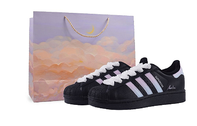 Adidas Originals SUPERSTAR Abrasion Resistant Low Top Skateboard Shoes Unisex Black