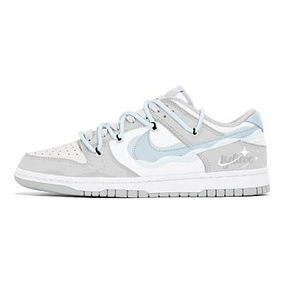 Nike Dunk Abrasion-Resistant Low-Top Skateboard Shoes Men's Gray Blue