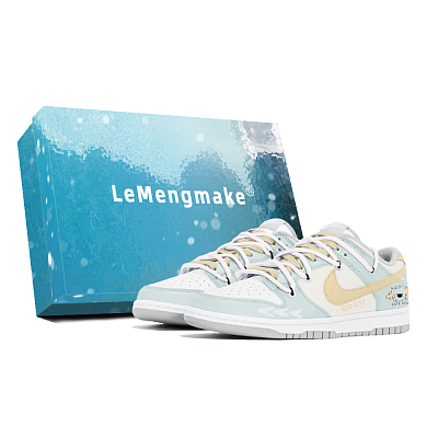 Nike Dunk Slip-Resistant Low-Top Skateboard Shoes Women's Blue