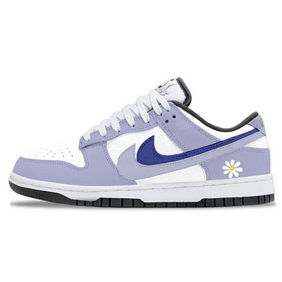 Nike Dunk Low'Double Swoosh' Low Top Skateboard Shoes Women's Purple White