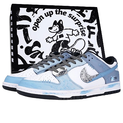 Nike Dunk Low Top Skateboard Shoes Unisex Blue