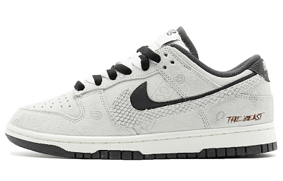 Nike Dunk Anti-Slip And Wear-Resistant Lightweight Low-Top Skateboard Shoes Unisex Black White Gray