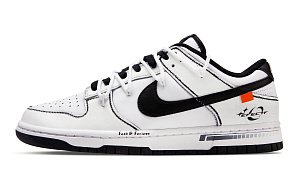 Nike Dunk Tiger Party Anti Slip Wear Resistant Low Top Skateboard Shoes Unisex White Black 1 3638606