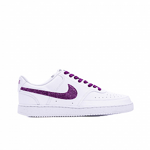 Nike Court Vision 1 Slip Resistant Low Top Skateboard Shoes Men's White Purple 1 3638618