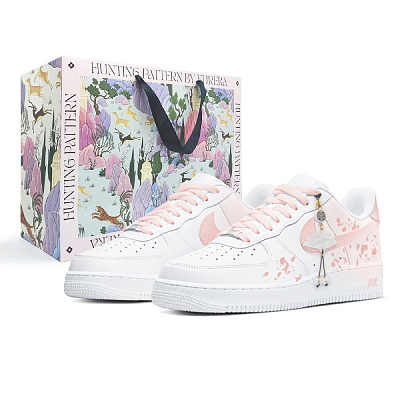 Nike Air Force 1 Anti Slip Wear Resistant Low Top Skateboard Shoes Women's Pink White