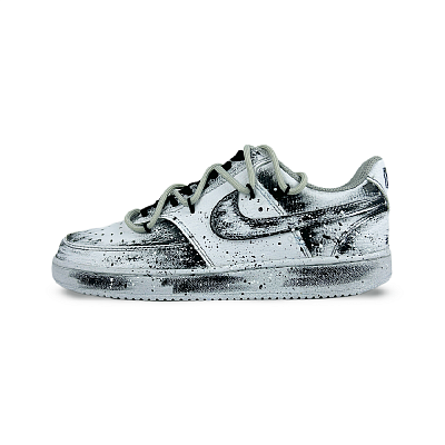 Nike Court Vision 1 Night Black Slip Resistant Low Top Skateboard Shoes Unisex White Black