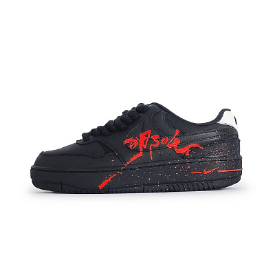 Nike Gamma Force Anti Slip Wear Resistant Low Top Skateboard Shoes Unisex Black Red
