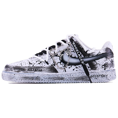 Nike Court Vision 1 Heart Interrogation & Courtroom Abrasion Resistant Low Top Skateboard Shoes Unisex White Black