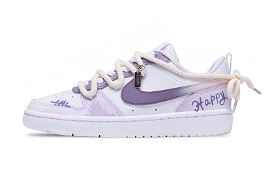 Nike Court Borough Breathable Low Top Skateboard Shoes Women's Light Purple