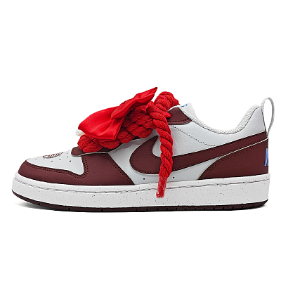 Nike Court Borough2 Abrasion Resistant Low Top Skateboard Shoes Unisex Red