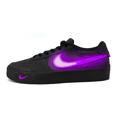 Nike Court Shot Low top Skateboard Shoes Unisex Black Purple