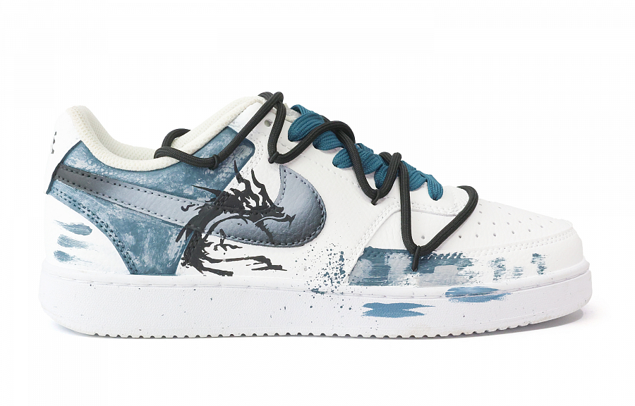 Nike Court Vision 1 Mayfly Dragon Walk Double Shoelace Low Top Skateboard Shoes Men's Navy Blue купить в интернет-магазине Yoocart с быстрой доставкой по России.