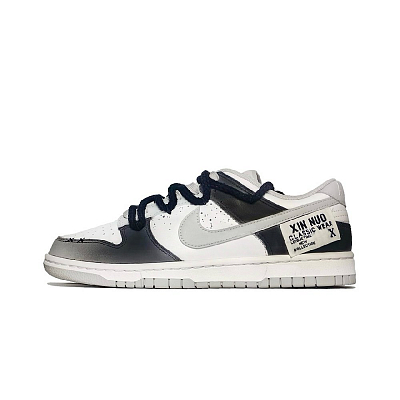 Nike Dunk Abrasion Resistant Low Top Skateboard Shoes Men's White Gray