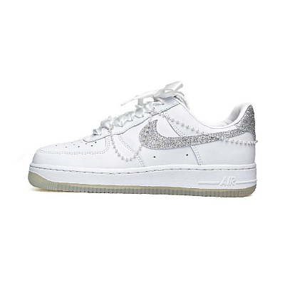 Nike Air Force 1 WAO Slip Resistant Abrasion Resistant Low top Skateboard Shoes Women's White Gray