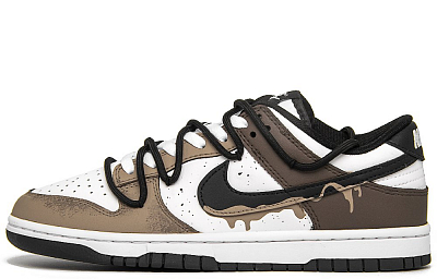 Nike Dunk Coffee Cocoa Abrasion Resistant Low Top Skateboard Shoes Men's White Brown