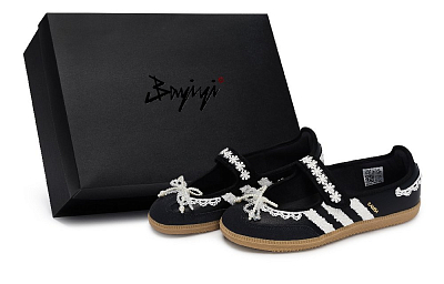 Adidas Originals Samba Jane 811 Manufacturing, Night's Embrace, Special Shoe Box Mary Jane Shoes Women's Black White