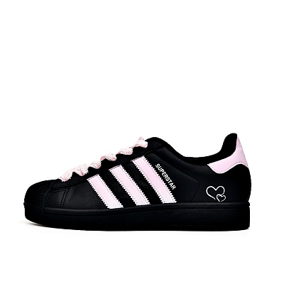 Adidas Originals Superstar 2 Skateboard Shoes Unisex Low Top Black/White/Pink