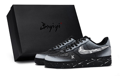Nike Air Force 1 07 811 Manufacture Love Misty Sea Special Shoe Box Low-Top Skateboard Shoes Unisex Black White Gray