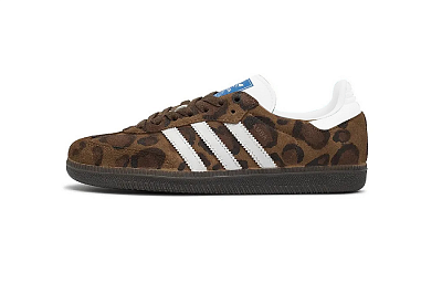 Adidas Originals SAMBA OG Wild Leopard Princess Low Top Skateboard Shoes Unisex Dark Brown