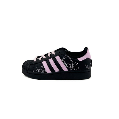 Adidas Originals Superstar Skateboard Shoes Unisex Low Top Black/Pink