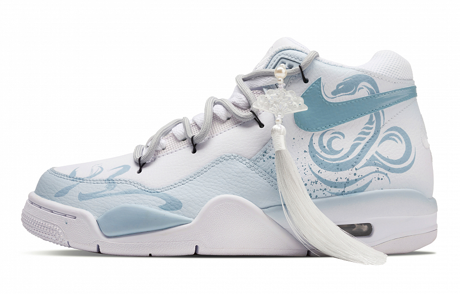 Nike Flight Legacy Snake Shadow Dreamy Anti-Slip Wear-Resistant Mid-Top Vintage Basketball Shoes Unisex Light Blue купить в интернет-магазине Yoocart с быстрой доставкой по России.