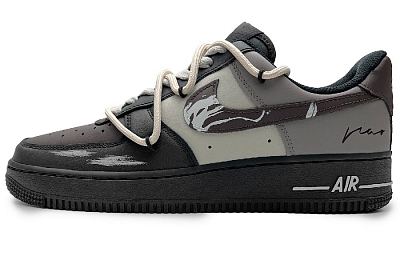 Nike Air Force 1 Luxury Streetwear Anti-Slip Wear-Resistant Low-Top Skateboard Shoes Women's Black Brown
