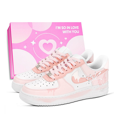 Nike Air Force 1 Air Force 1 Anti Slip Wear Resistant Low Top Skateboard Shoes Unisex Pink White
