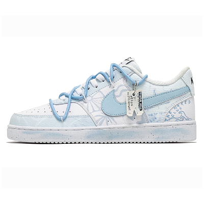 Nike Court Vision Low San River, Seaside Journal Cushioning Low top Skateboard Shoes Men's Blue White