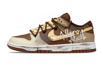 Nike Dunk Anti Slip Wear Resistant Low Top Skateboard Shoes Unisex Brown