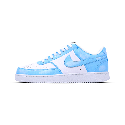 Nike Court Vision Anti-Slip Wear-Resistant Low-Top Skateboard Shoes Men's Blue White