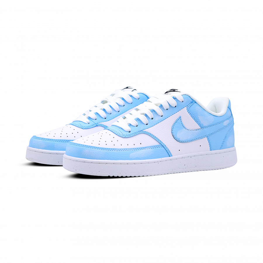 Nike Court Vision Anti-Slip Wear-Resistant Low-Top Skateboard Shoes Men's Blue White купить в интернет-магазине Yoocart с быстрой доставкой по России.