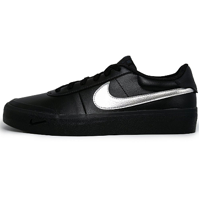 Nike Court Shot Nighttime 1.0 Abrasion Resistant Low Top Skateboard Shoes Unisex Black Silver