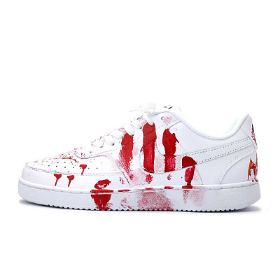 Nike Court Vision 1 Lightweight And Breathable Low Top Skateboard Shoes Men's Red White