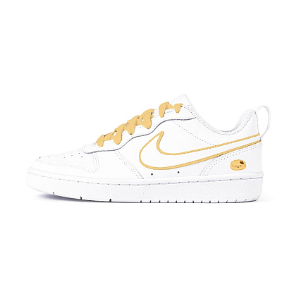Nike Court Borough 2 Mountain Plum Yiduo Anti Slip Wear Resistant Low Top Skateboard Shoes Women's White