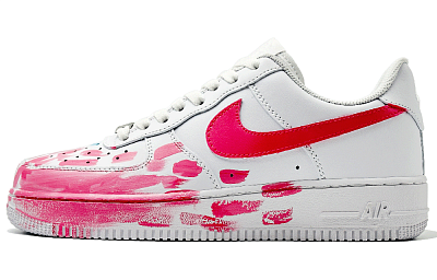 Nike Air Force 1 Hespace, Rainbow Rhythm Abrasion Resistant Low Top Skateboard Shoes Unisex White Blue Pink