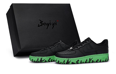 Nike Air Force 1 Skateboard Shoes Unisex Low top Black/Green