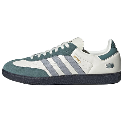 Adidas Originals Samba Abrasion Resistant Low Top Skateboard Shoes Unisex Jade White