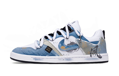 Nike SB Alleyoop Skateboard Shoes Men's Low top Blue/White/Beige