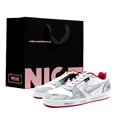 Nike EBERNON Low Top Skateboard Shoes Men's Shadow Gray