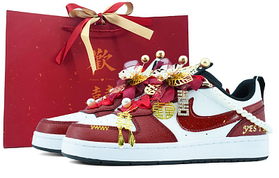 Nike Court Borough Low 2 Low-Top Skateboard Shoes Women's Red White