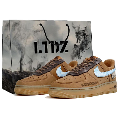 Nike Air Force 1 Skateboard Shoes Unisex Low top Brown/Blue