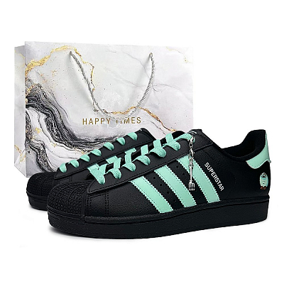 Adidas Originals Superstar 2 Green Grape Abrasion Resistant Low Top Skateboard Shoes Unisex Black Green