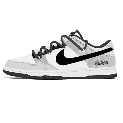 Nike Dunk Abrasion Resistant Low Top Skateboard Shoes Unisex Gray